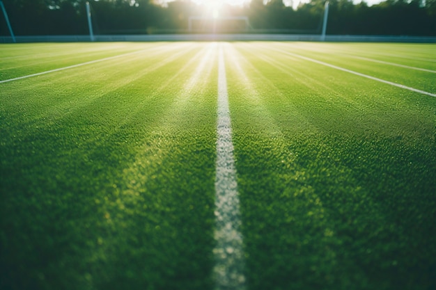 Бесплатное фото Вид на футбольное поле с травой