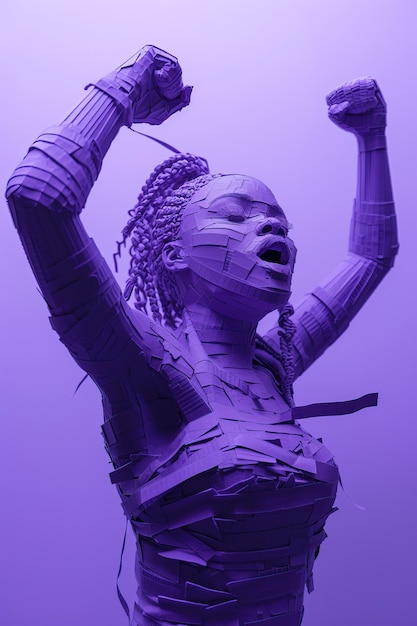 Foto gratuita vista di una statuetta femminile per la celebrazione della giornata della donna