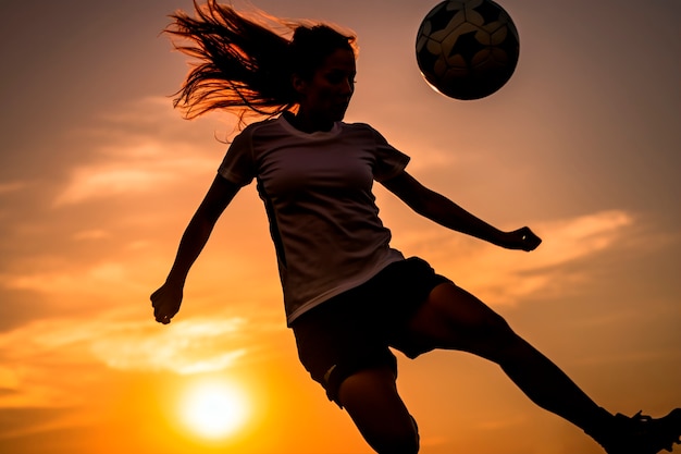 View of soccer player silhouette during match