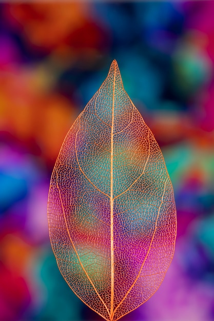 Foto gratuita foglia di autunno trasparente colorata vivida
