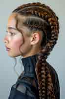 Бесплатное фото Портрет молодого человека в фотореалистическом стиле с косыми