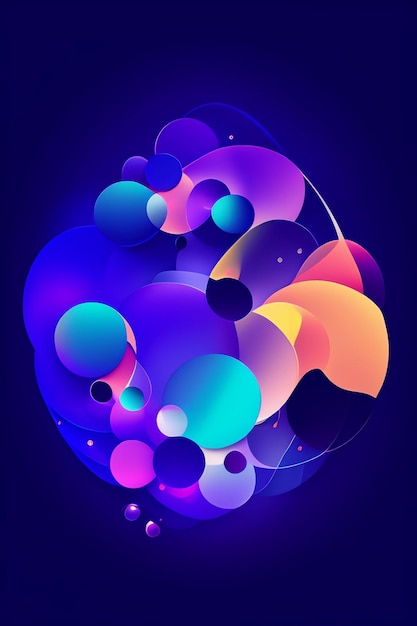 Бесплатное фото Синий круг с фиолетовым кружком посередине.