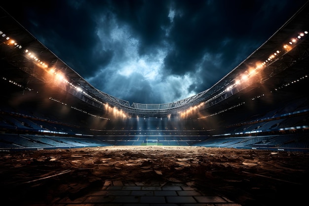 Бесплатное фото Фотография заброшенной футбольной арены