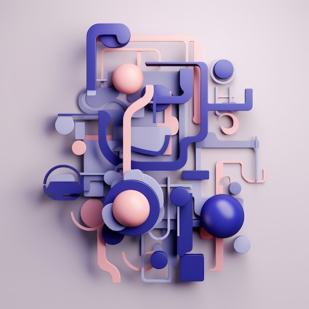Бесплатное фото Абстрактное искусство из 3d геометрических фигур