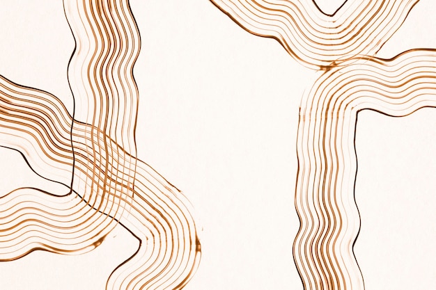Бесплатное фото Текстурированная рамка абстрактного искусства в коричневом волнистом узоре ручной работы
