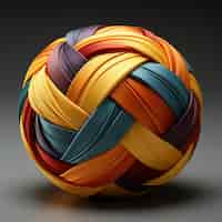 Foto gratuita sfera 3d creativa astratta con effetto palla di filato
