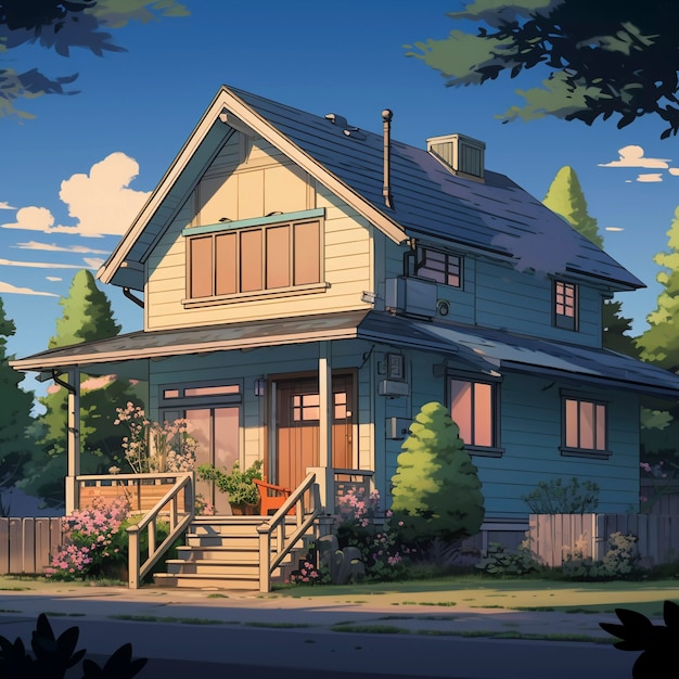無料写真 アニメスタイルの家の構造
