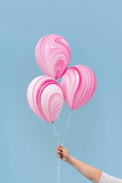 Бесплатное фото Композиция из абстрактных розовых шаров