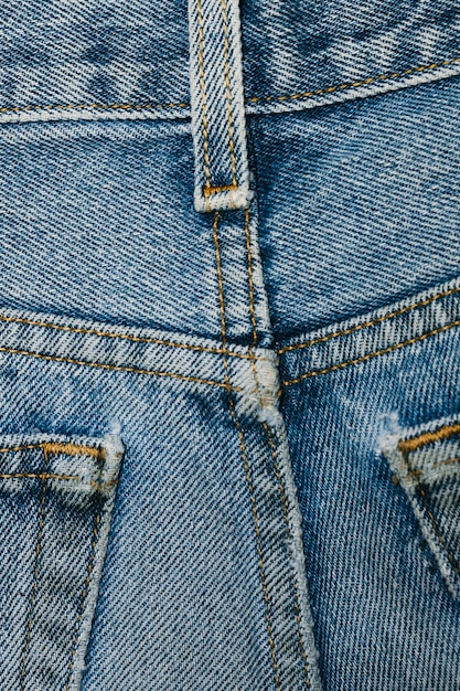 Foto gratuita indietro del primo piano dei jeans