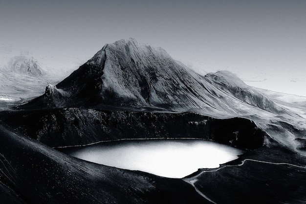 Бесплатное фото Ремикс на фоне красивого горного озера