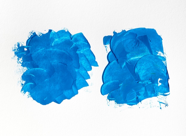 Free photo blue paint stains abstract art