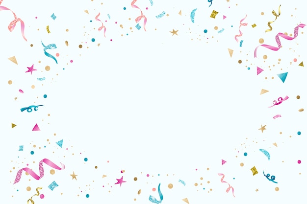 Бесплатное фото Синие ленты праздничная новогодняя вечеринка фон рамки с пространством дизайна