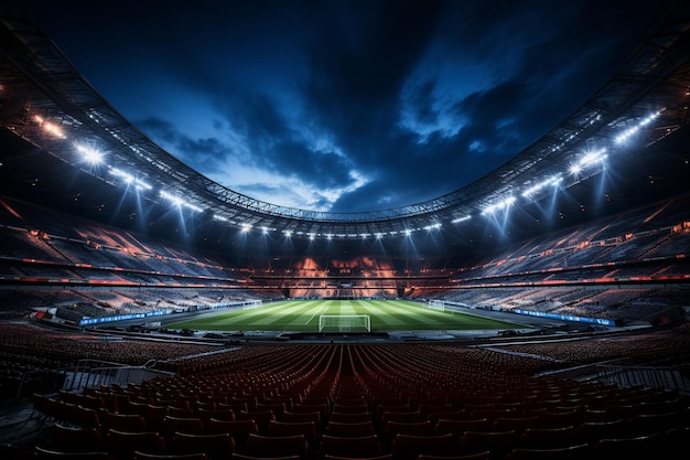 Бесплатное фото Кинематографический кадр фона футбольной арены
