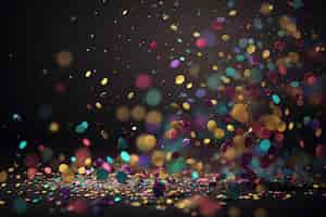 Бесплатное фото Конфетти красочный взрыв на размытом фоне яркий всплеск дизайн украшения с блеском