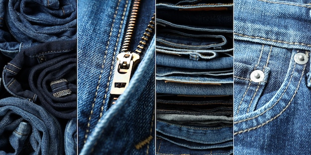 Foto gratuita collage di foto con i jeans da vicino