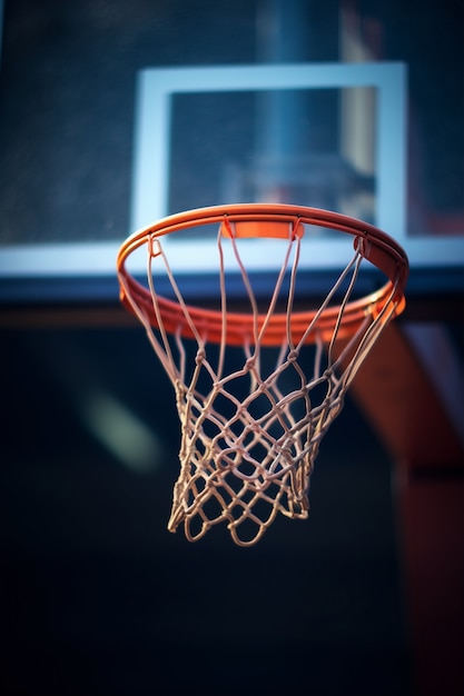 Бесплатное фото Крупным планом на баскетбольном кольце