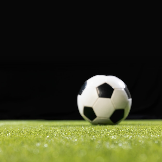 Бесплатное фото Футбольный мяч на поле