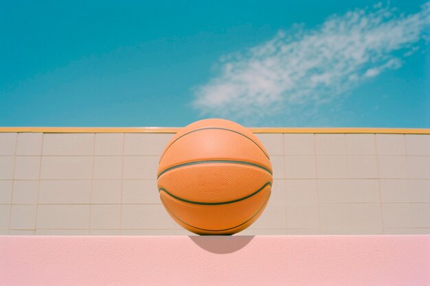 Closeup on basketball ball