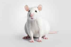 Free photo closeup on white rat