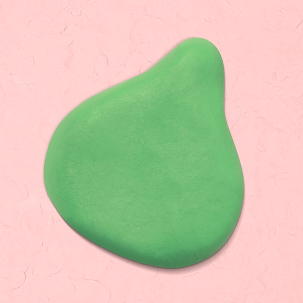 Бесплатное фото Глина неправильной формы в зеленом цвете ручной работы творчество