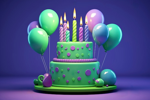 Бесплатное фото Вкусный торт с воздушными шарами.
