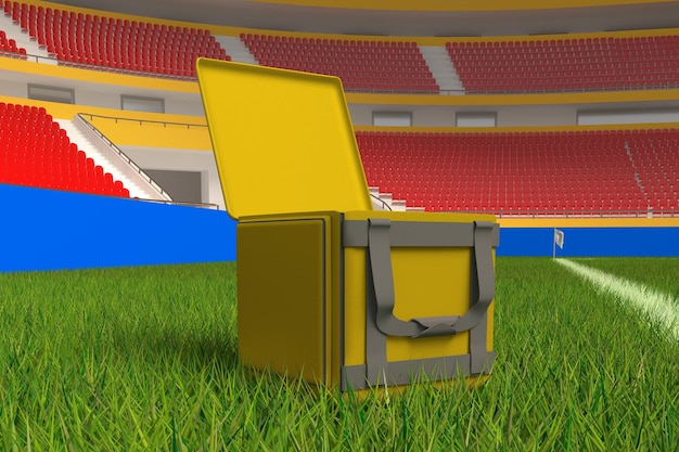 Бесплатное фото Кубок мира по доставке на стадионе с левой стороны
