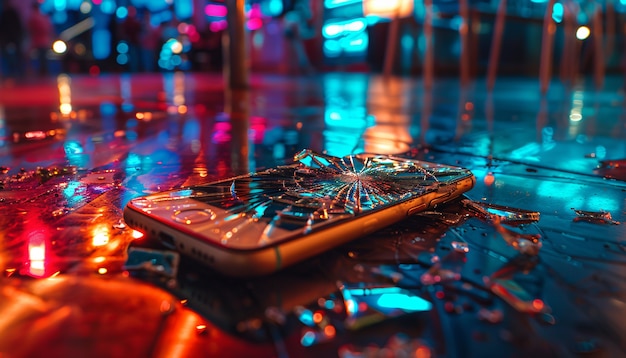 Free photo destruction of smartphone scene