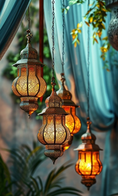 Detailed lantern design for islamic ramadan celebration