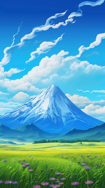 Digital art beautiful mountains