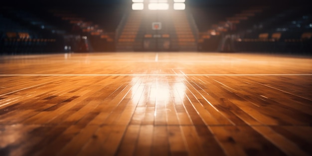 Бесплатное фото Пустые баскетбольные корты, сосредоточенные на линиях свободных бросков и корзинах