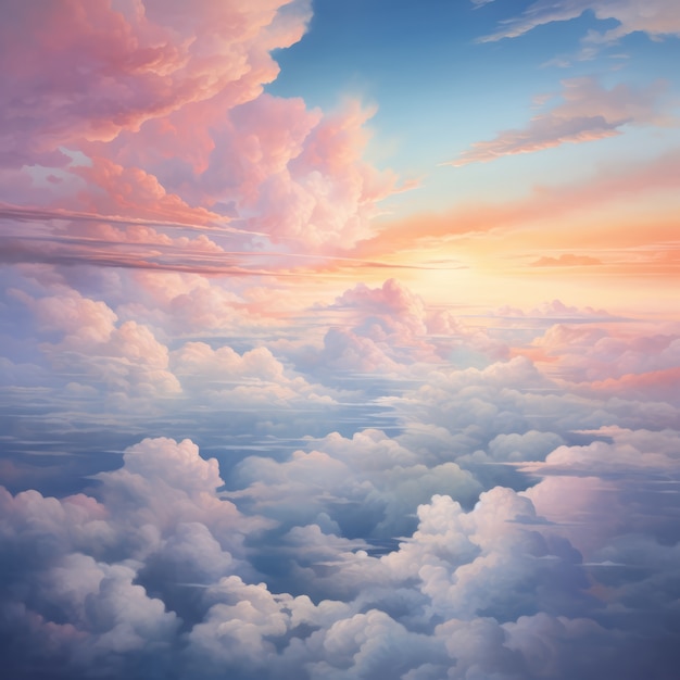 Бесплатное фото Облака в стиле фантазии