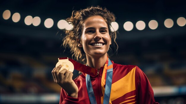 Испанская футболистка с золотой медалью