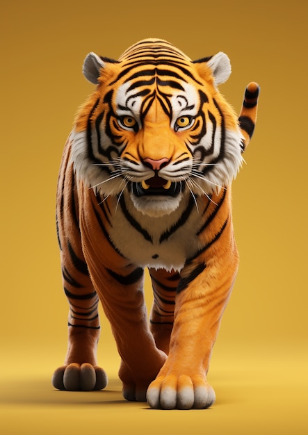 Free photo ferocious tiger in studio