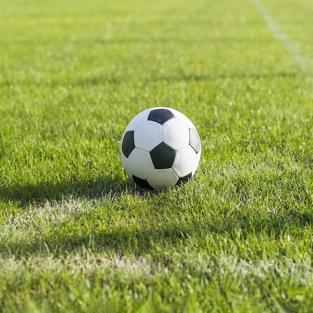 Бесплатное фото Футбол в траве