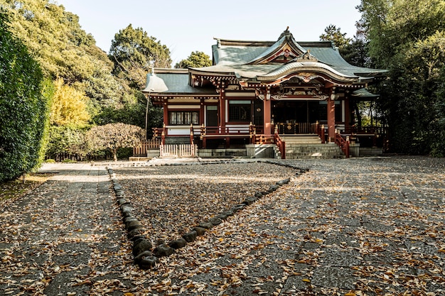 無料写真 日本のお寺の正面図