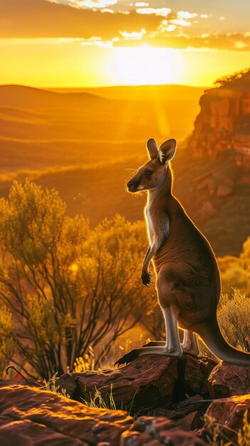 Free kangaroo in the wild