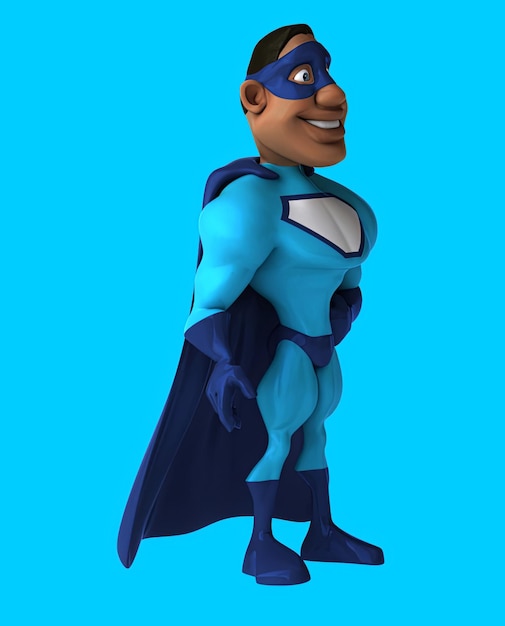 Бесплатное фото Забавный 3d мультфильмный супергерой