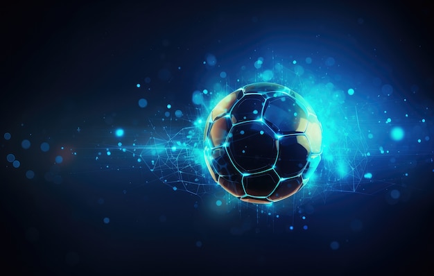 Foto gratuita palla da gioco di calcio futuristica