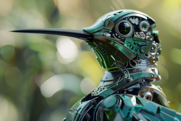 Free photo futuristic robot hummingbird
