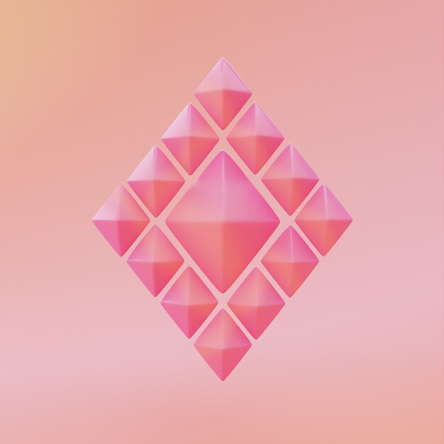 그라데이션 핑크 다이아몬드 배열