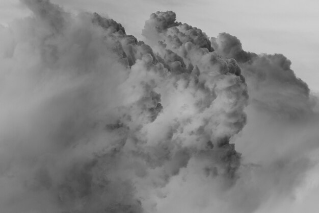 Greyscale of heavy grey clouds background