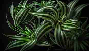Бесплатное фото Зеленые листья растений образуют красивые абстрактные узоры, генеративный ии