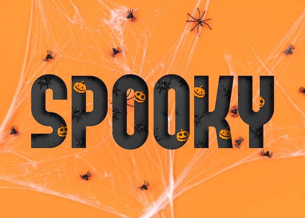 Хэллоуин баннер с жуткими пауками