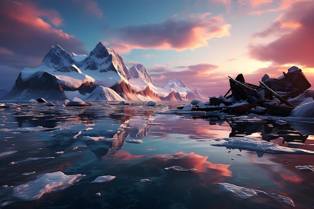 Бесплатное фото hd антарктические пейзажные обои
