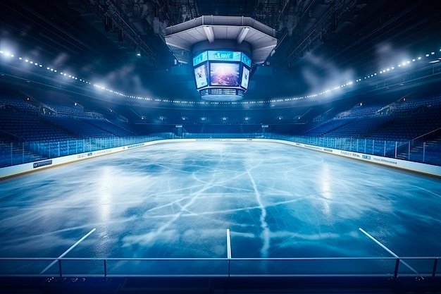 Free photo ice hockey stadium background. winter sport hall