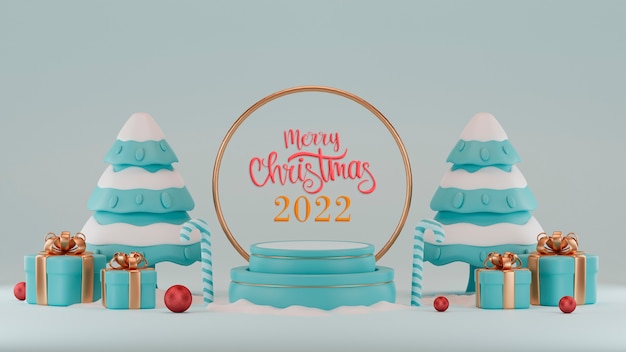 Поздравление с рождеством 2022 с деревьями