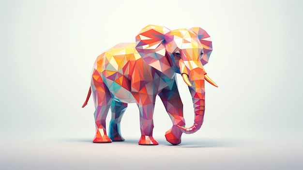Free photo mosaic design elephant in studio