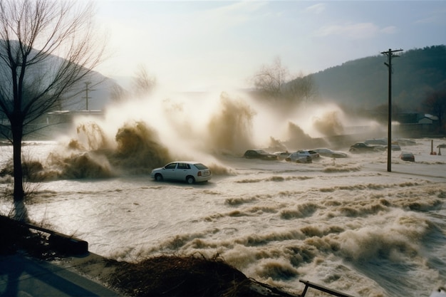Концепция стихийного бедствия с наводнением