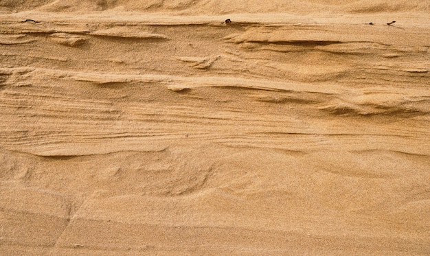 Foto gratuita parete di fondo con struttura in arenaria naturale tagliata su una duna di sabbia o uno sfondo sabbioso di dune per disegni o sfondi estivi