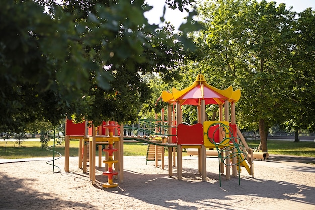 Free photo outdoors colorful children playground background
